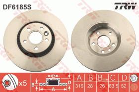 TRW DF6185S - DISCO DE FRENO