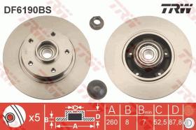 TRW DF6190BS - DISCO DE FRENO CON RODAMIENTO