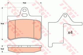 TRW GDB2030 - PASTILLAS DE FRENO TRAS.CITROEN C5