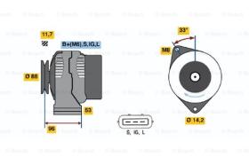 BOSCH 0123325008 - ALTERNADOR