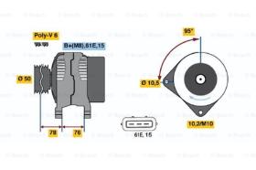 BOSCH 0123325010 - ALTERNADOR