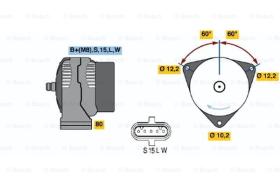 BOSCH 0123325500 - ALTERNADOR