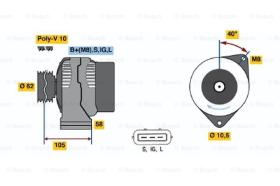 BOSCH 0123525500 - ALTERNADOR