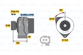 BOSCH 0124325006 - ALTERNADOR