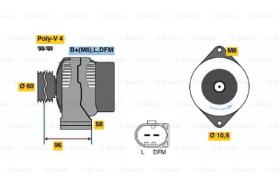 BOSCH 0124325007 - ALTERNADOR