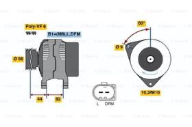 BOSCH 0124325020 - ALTERNADOR