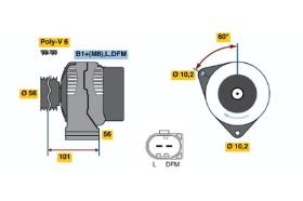 BOSCH 0124325040 - ALTERNADOR