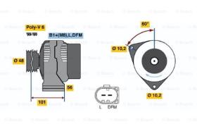 BOSCH 0124325045 - ALTERNADOR