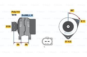 BOSCH 0124325052 - ALTERNADOR