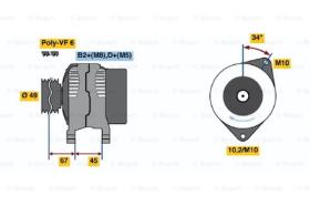 BOSCH 0124525046 - ALTERNADOR