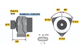 BOSCH 0124555001 - ALTERNADOR