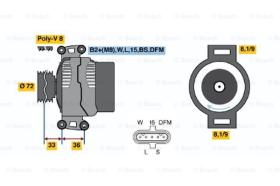 BOSCH 0124555008 - ALTERNADOR