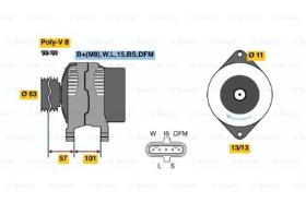 BOSCH 0124555009 - ALTERNADOR