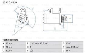 BOSCH 0986011040 - MOTOR DE ARRANQUE