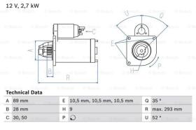 BOSCH 0986011140 - MOTOR DE ARRANQUE