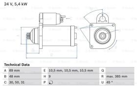 BOSCH 0986011550 - MOTOR DE ARRANQUE