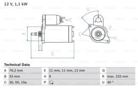 BOSCH 0986018200 - MOTOR DE ARRANQUE