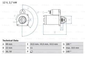 BOSCH 0986012680 - MOTOR DE ARRANQUE