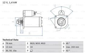 BOSCH 0986015150 - MOTOR DE ARRANQUE