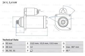 BOSCH 0986015430 - MOTOR DE ARRANQUE