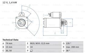 BOSCH 0986016011 - MOTOR DE ARRANQUE