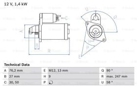 BOSCH 0986016780 - MOTOR DE ARRANQUE