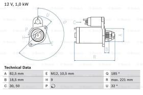 BOSCH 0986016880 - MOTOR DE ARRANQUE