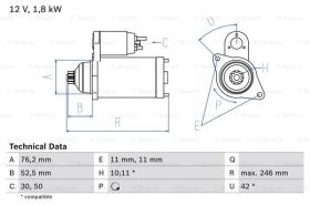 BOSCH 0986016980 - MOTOR DE ARRANQUE