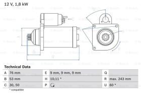 BOSCH 0986016990 - MOTOR DE ARRANQUE