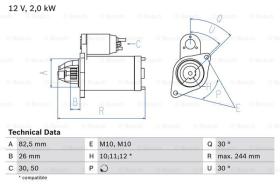 BOSCH 0986017260 - MOTOR DE ARRANQUE