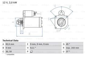 BOSCH 0986017790 - MOTOR DE ARRANQUE