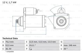 BOSCH 0986020250 - MOTOR DE ARRANQUE