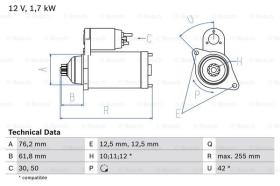 BOSCH 0986020260 - MOTOR DE ARRANQUE