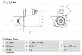 BOSCH 0986020280 - MOTOR DE ARRANQUE