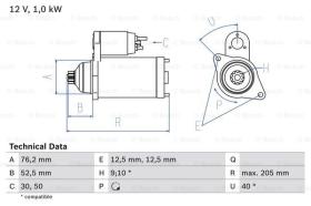 BOSCH 0986020290 - MOTOR DE ARRANQUE