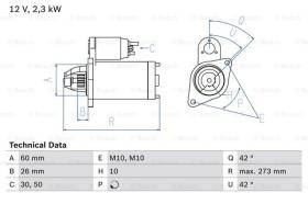 BOSCH 0986020360 - MOTOR DE ARRANQUE