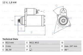 BOSCH 0986020370 - MOTOR DE ARRANQUE