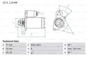 BOSCH 0986020411 - MOTOR DE ARRANQUE