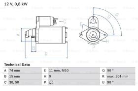 BOSCH 0986020551 - MOTOR DE ARRANQUE