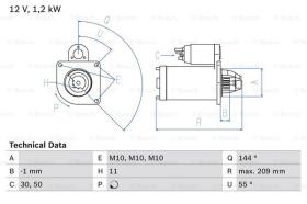 BOSCH 0986021671 - MOTOR DE ARRANQUE