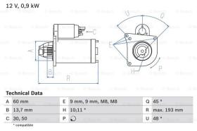 BOSCH 0986021970 - MOTOR DE ARRANQUE