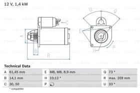 BOSCH 0986022121 - MOTOR DE ARRANQUE