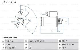 BOSCH 0986022581 - MOTOR DE ARRANQUE