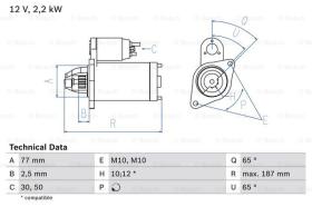 BOSCH 0986022720 - MOTOR DE ARRANQUE