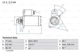 BOSCH 0986022740 - MOTOR DE ARRANQUE