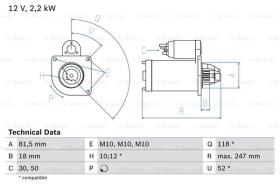 BOSCH 0986023180 - MOTOR DE ARRANQUE