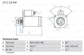 BOSCH 0986023530 - MOTOR DE ARRANQUE