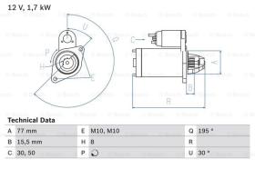 BOSCH 0986023600 - MOTOR DE ARRANQUE