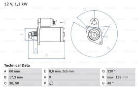 BOSCH 0986023660 - MOTOR DE ARRANQUE