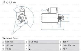 BOSCH 0986024070 - MOTOR DE ARRANQUE